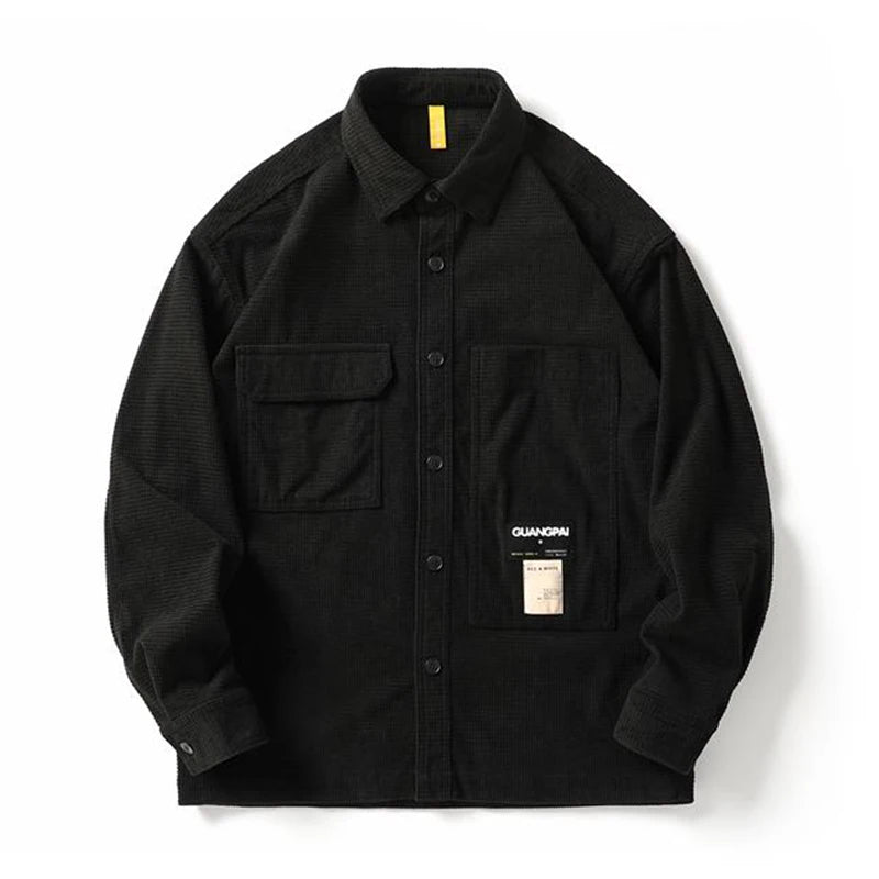 Japanese Streetwear High Quality Waffle Plaid Shirts Men Clothing